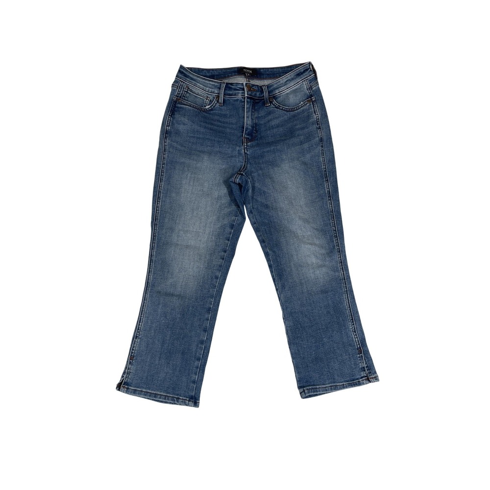 NYDJ Jeans Womens 4 Blue High Rise Cropped Stretch Denim Lift Tuck Capri Pants‎